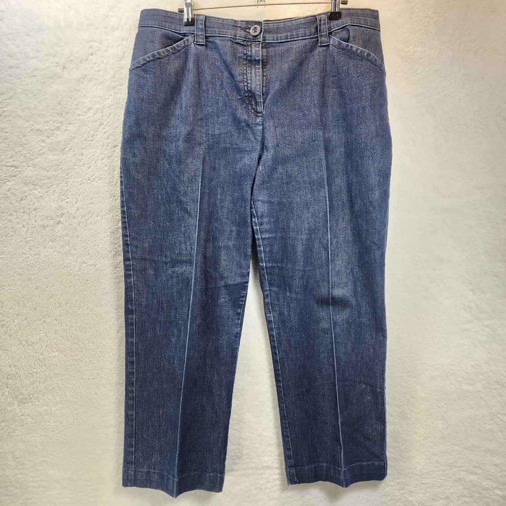 LL Bean Womens‎ Classic Fit Denim Pants Straight Leg 18 Petite 37x26 Plus Casual